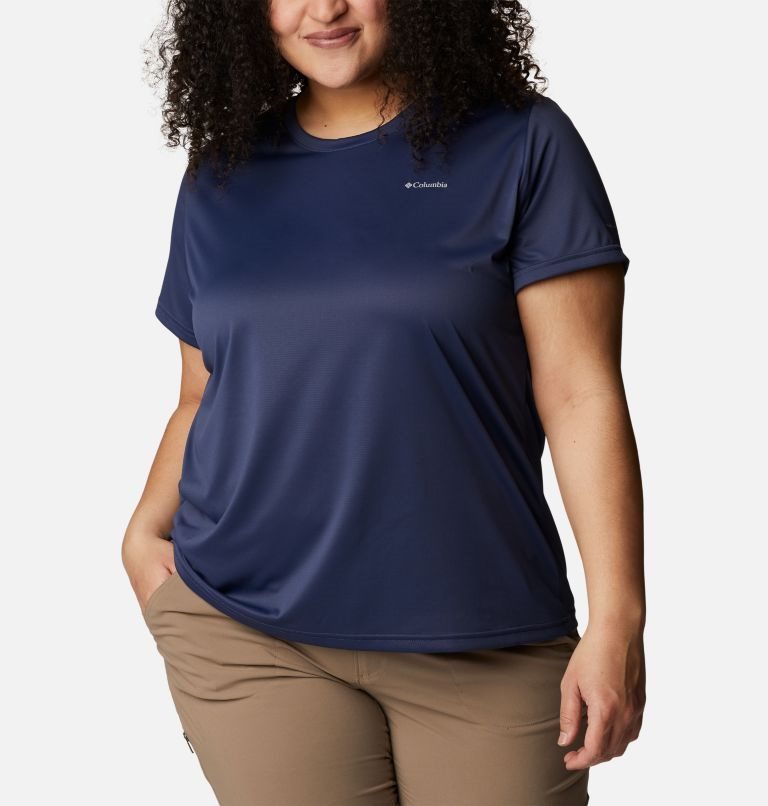 Tricouri Columbia Hike Scurte Sleeve Crew Dama Bleumarin | Plus Size TK1M098SA